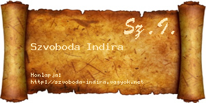 Szvoboda Indira névjegykártya